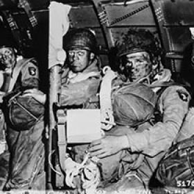 Members of the 101st Airborne Division Loaded in a C-47 on the Evening of June 5