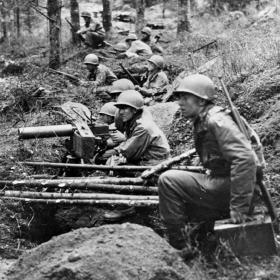 22nd Infantry Regiment in the Hürtgen Forest near Grosshau, Germany