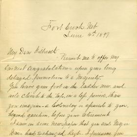 Congratulatory Letter from Colonel Charles A. Wikoff
