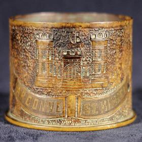 German Decorated Artillery Shell with Engraved Castle