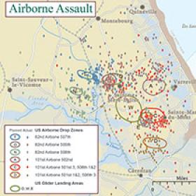 Airborne Assault Map for D-Day