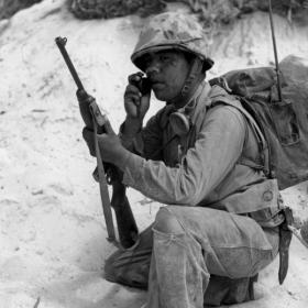 Marine Indian Uses Walky-Talky