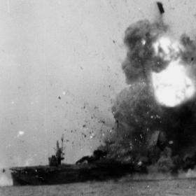 USS St. Lo Being Hit by Kamikaze