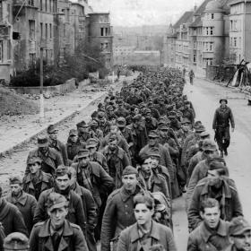 A Procession of German Prisoners Captured with the Fall of Aachen