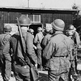 American Soldiers on an Inspection Tour of the Newly Liberated Ohrdruf Concentration Camp