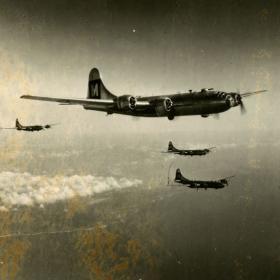 B-29 Bombers in Flight