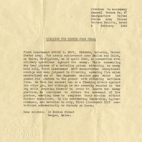 Bronze Star Medal Citation