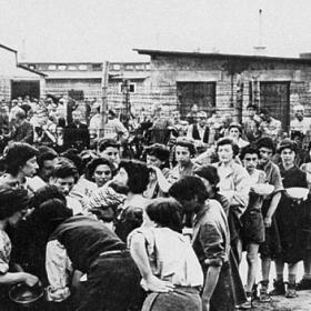 In the Women’s Camp at Mauthausen Concentration Camp, Survivors Queue up for Soup 
