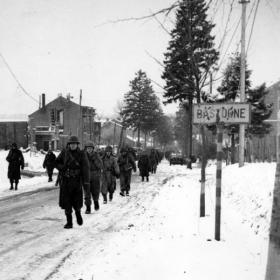 Members of the 101st Airborne Division as they Move Out of Bastogne, Belgium