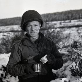 SSgt John F. O’Brien in a Foxhole in the Monschau Area of Germany