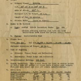 Record document of a bombardier's flights